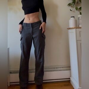 Grey Authentic Army Utility Cargo Pants – Y2K Military Workwear (Fits Small)